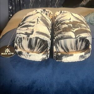 Red Ape Black and White Slide Sandals